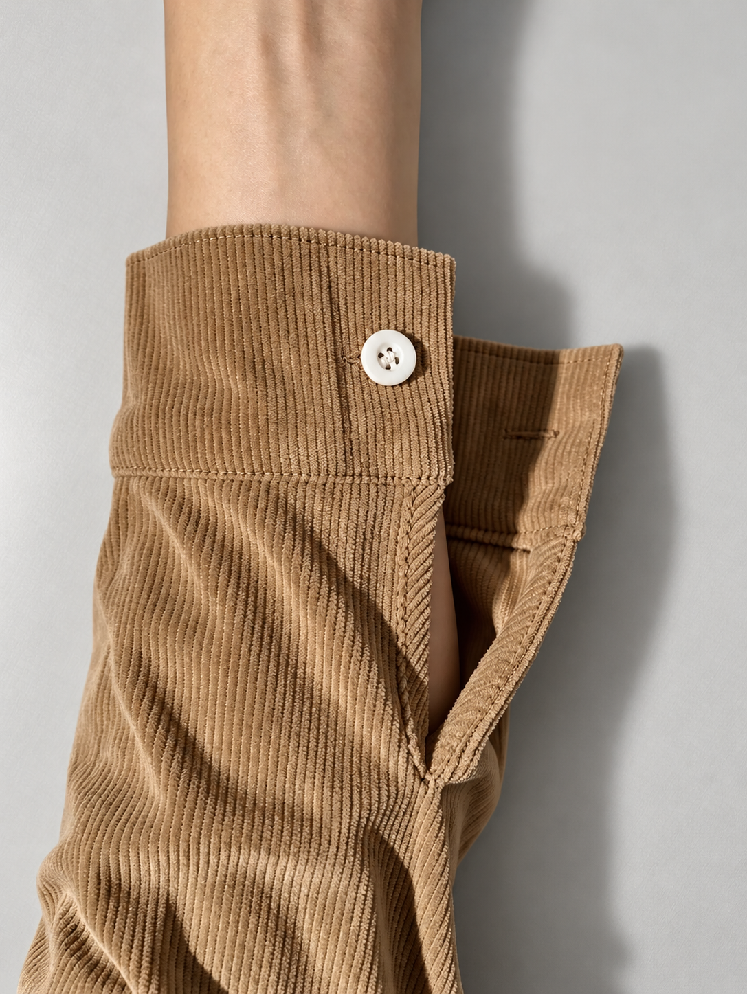 Women's relaxed ribbed blouse in Apricot