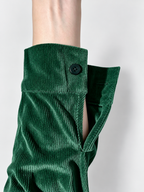 Women's relaxed ribbed blouse in dark-green