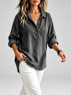 Women's relaxed ribbed blouse in grey