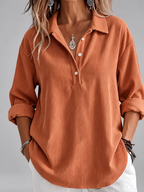 Women's relaxed ribbed blouse in Orange