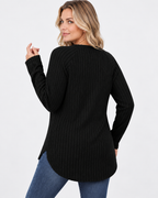 Women's ribbed long sleeve top – black – 03_back