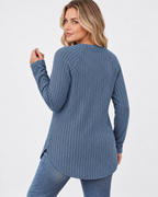 Women's ribbed long sleeve top – blue – 03_back