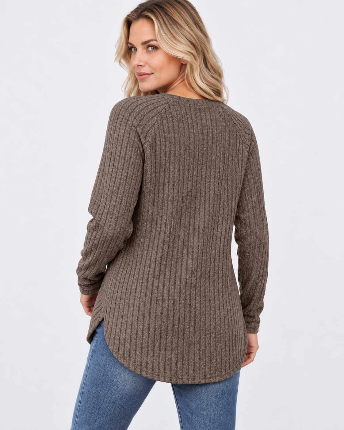 Women's ribbed long sleeve top – grey – 03_back