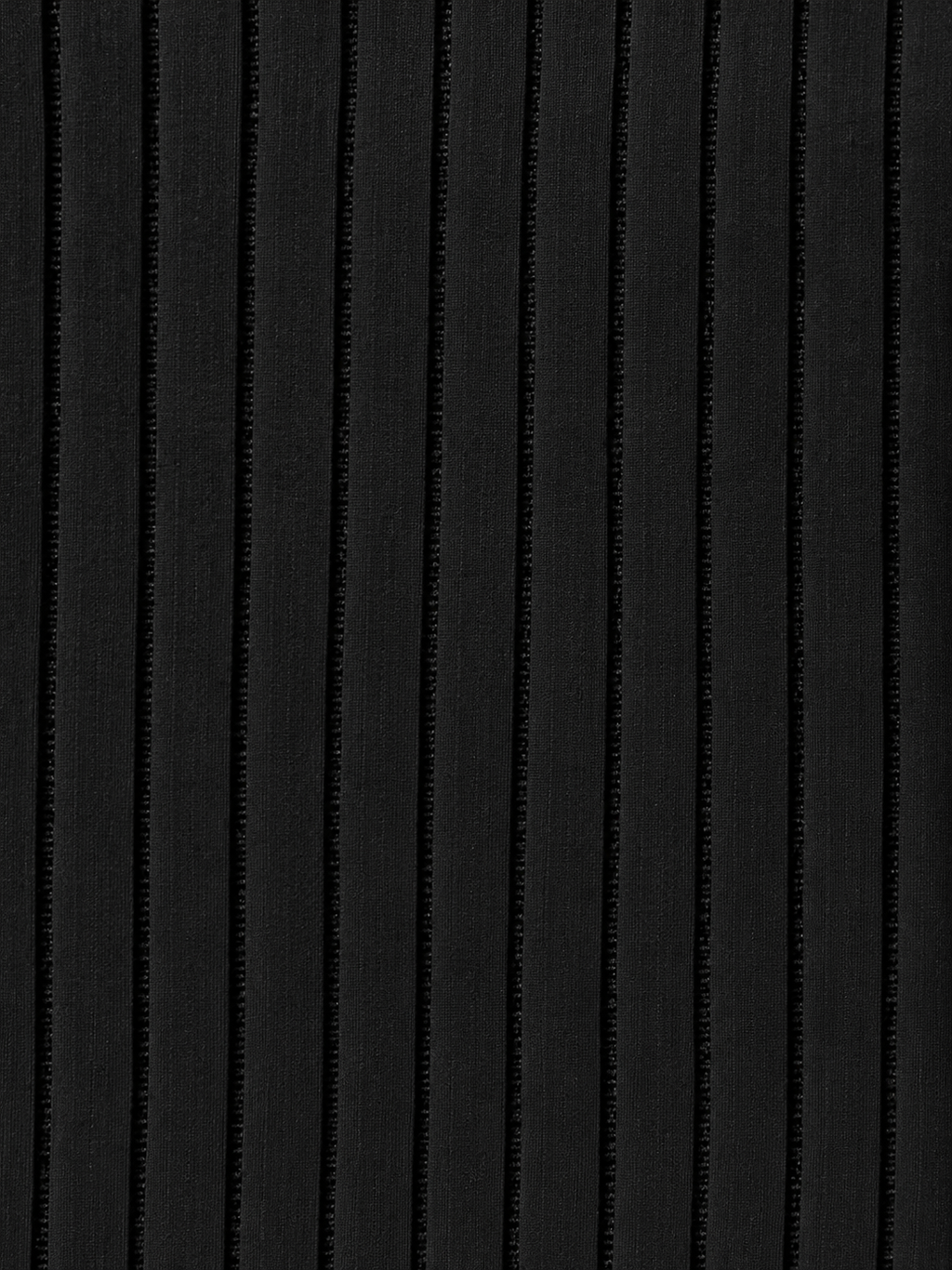 Black ribbed V-neck jumper with button cuffs, studio image 5