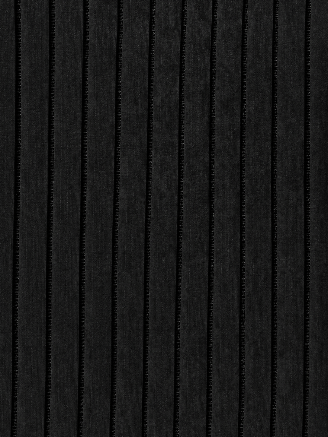 Black ribbed V-neck jumper with button cuffs, studio image 5