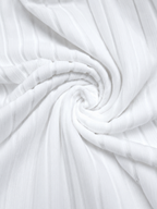White ribbed V-neck jumper with button cuffs, studio image 6