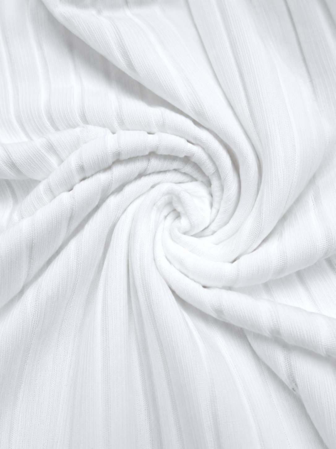 White ribbed V-neck jumper with button cuffs, studio image 6