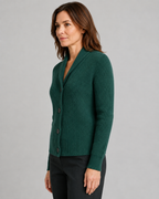 Women's Shawl Collar Ribbed Knit Button Up Cardigan