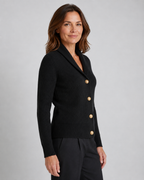 Women's Shawl Collar Ribbed Knit Button Up Cardigan
