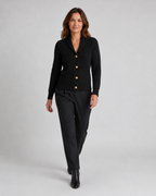 Women's Shawl Collar Ribbed Knit Button Up Cardigan