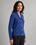 Women's Shawl Collar Ribbed Knit Button Up Cardigan