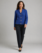 Women's Shawl Collar Ribbed Knit Button Up Cardigan