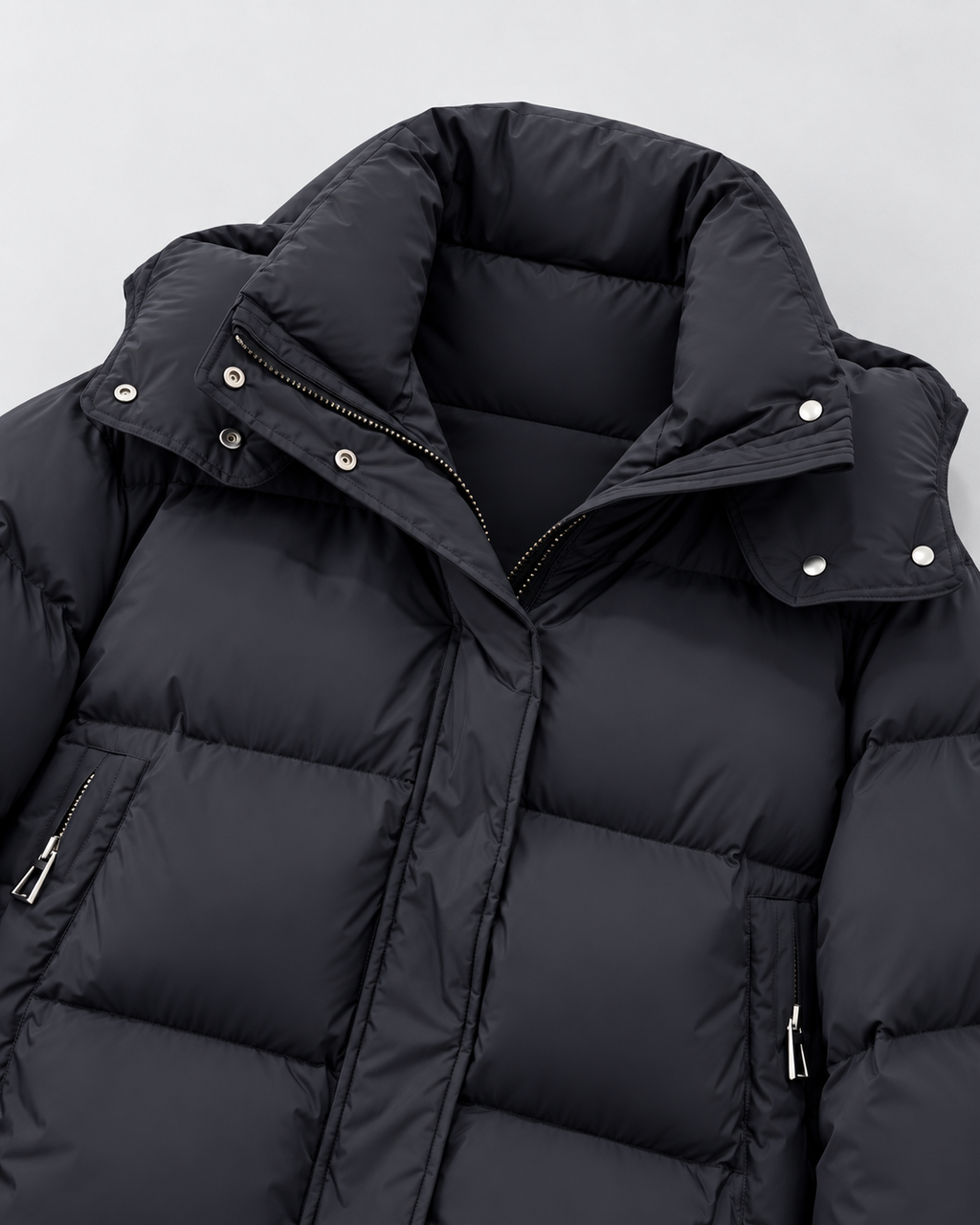 Women's Quilted Oversized Puffer Jacket with Cargo Pockets and Hood