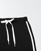 Women's Side Stripe Skirt Co-Ord Set with Long Sleeves and Drawstring Waist in Black – photo 3