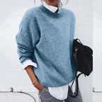 Women's Soft Knit Jumper with Crew Neck
