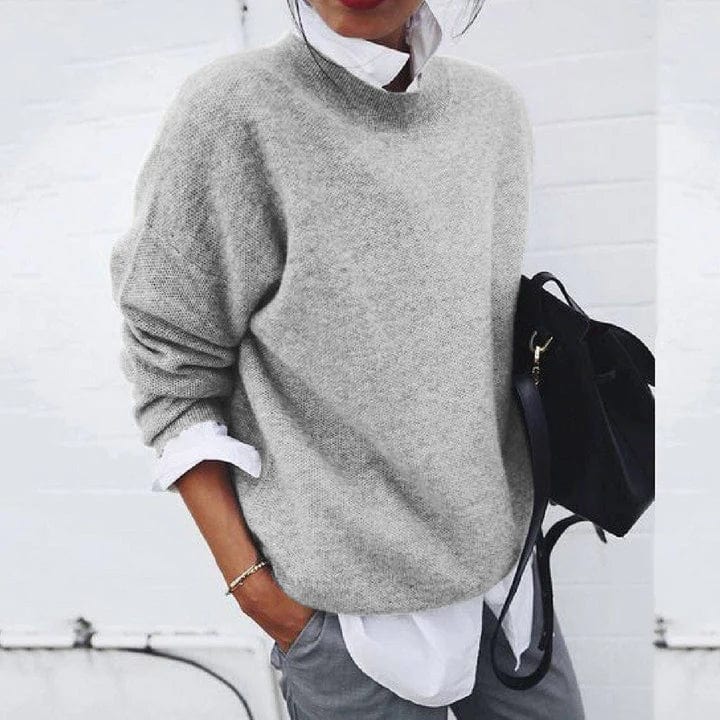 Women's Soft Knit Jumper with Crew Neck