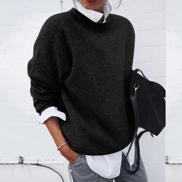 Women's Soft Knit Jumper with Crew Neck