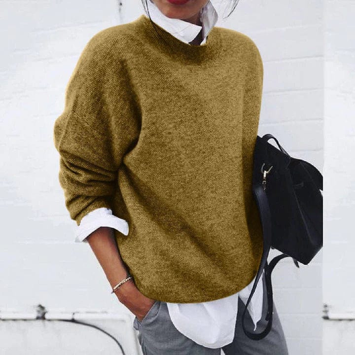 Women's Soft Knit Jumper with Crew Neck