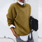 Women's Soft Knit Jumper with Crew Neck