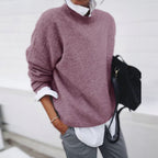 Women's Soft Knit Jumper with Crew Neck
