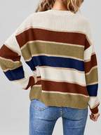 Apricot striped knitted jumper – studio view 6