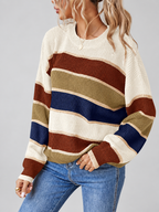 Apricot striped knitted jumper – studio view 8