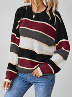 Black striped knitted jumper – studio view 13