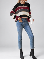 Black striped knitted jumper – studio view 14