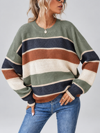 Green striped knitted jumper – studio view 4