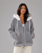 Women's Teddy Fleece Hooded Jacket with Zip Front