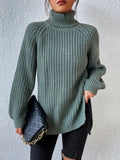 Women's Oversized Ribbed Turtleneck Jumper