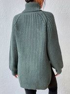 Women's Oversized Ribbed Turtleneck Jumper