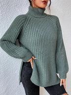 Women's Oversized Ribbed Turtleneck Jumper