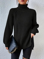Women's Oversized Ribbed Turtleneck Jumper