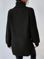 Women's Oversized Ribbed Turtleneck Jumper