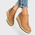 Women's Water-repellent Platform Ankle Boots with Side Zip
