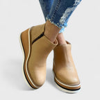 Women's Water-repellent Platform Ankle Boots with Side Zip