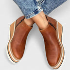 Women's Water-repellent Platform Ankle Boots with Side Zip