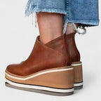 Women's Water-repellent Platform Ankle Boots with Side Zip