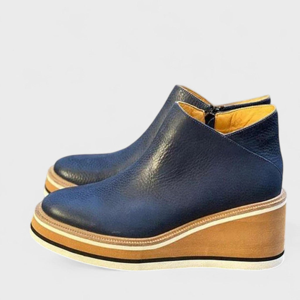Women's Water-repellent Platform Ankle Boots with Side Zip