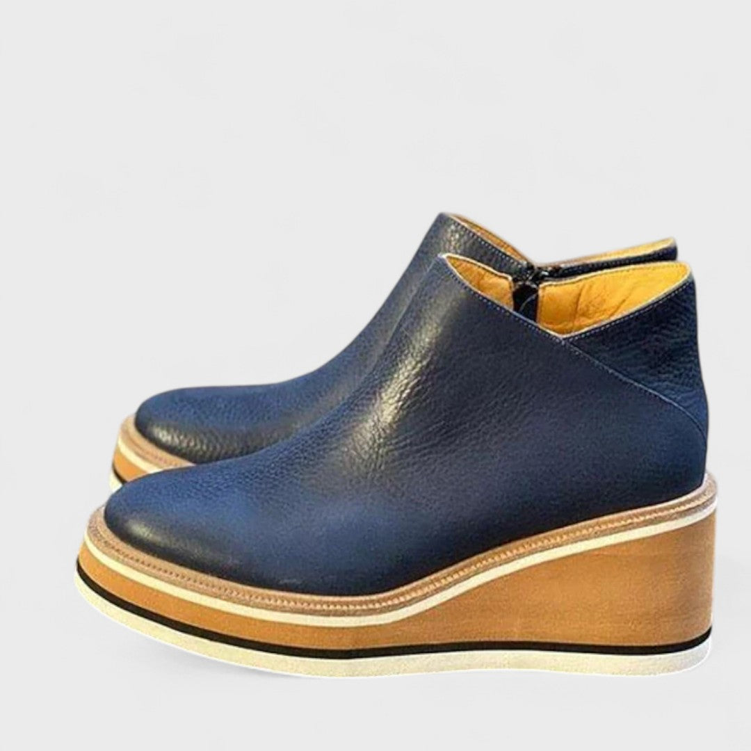 Women's Water-repellent Platform Ankle Boots with Side Zip