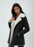 Women's Sherpa Lined Coat with Lapel Collar