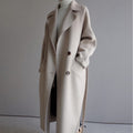 Women's Wool Look Coat with Lapel Collar and Button Front