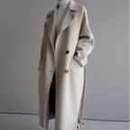 Women's Wool Look Coat with Lapel Collar and Button Front