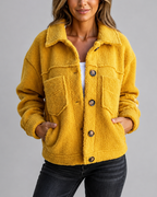 Women's Teddy Fleece Shacket with Button Front