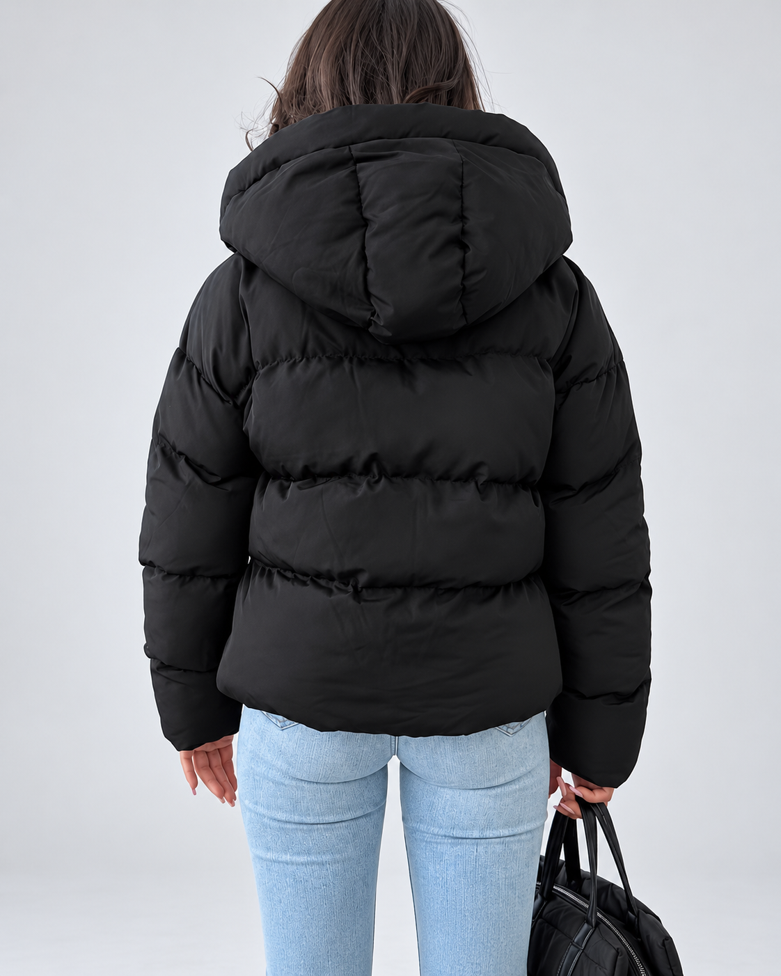 Women's Oversized Hooded Padded Puffer Jacket with Zip Front